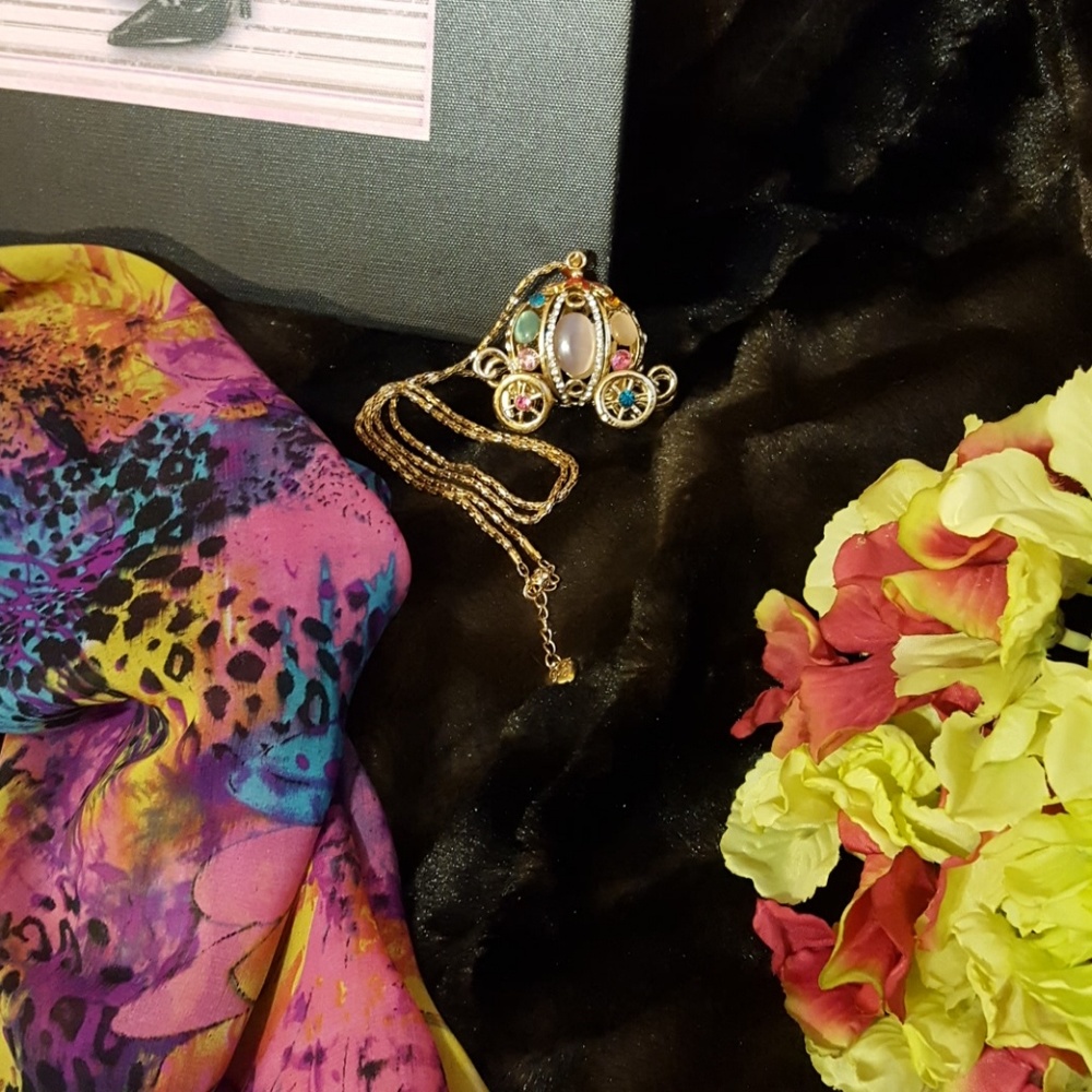 Betsey Johnson Long Gold Multicolored Necklace